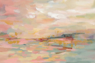Art Print on canvas Pink Waves by Vassileva Silvia Abstract Post-Impressionism artwork