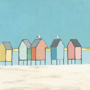 Art Print on canvas Cabanas II Pastel by Adams Phyllis Animals Other artwork