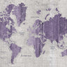 Feeling at Home Old World Map canvas art print featuring purple and gray tones, decorative wall decor by Wild Apple Portfolio