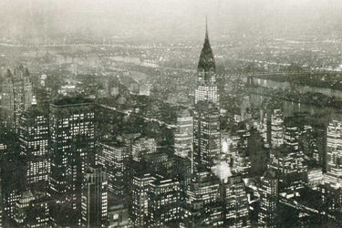 Feeling at home Manhattan at Night photography canvas art print featuring a city skyline illuminated at dusk.