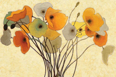 Art Print on canvas Pumpkin Poppies I by Novak Shirley Floral Rococo artwork
