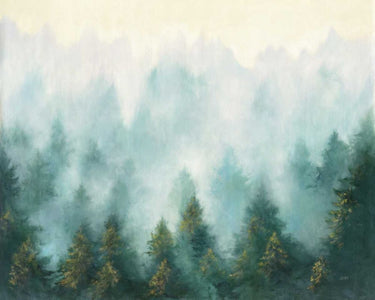 Misty Forest Nature canvas art print by Purinton Julia, featuring a serene forest scene with lush trees and soft mist.