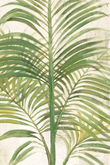 Bright tropical canvas art print featuring lush palm leaves by Hristova Albena, perfect for vibrant home decor.