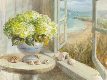 Art Print on canvas Yellow Coastal Hydrangea by Nai Danhui Coastal Impressionism artwork