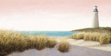 Art Print on canvas Lighthouse by the Sea Blush by Wiens James Coastal Post-Impressionism artwork