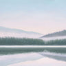 Art Print on canvas Lakeside Morning by Wiens James Games Sports Impressionism artwork