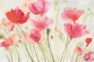 Art Print on canvas Blush Poppies by Hristova Albena Floral Post-Impressionism artwork