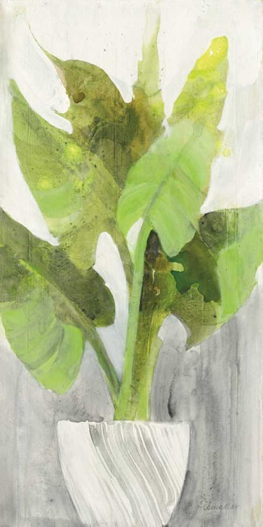 Tropical Planter art print by Hristova Albena featuring lush tropical plants on canvas for home decor.