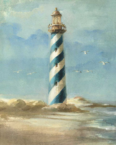Art Print on canvas Lighthouse I by Nai Danhui Coastal Post-Impressionism artwork
