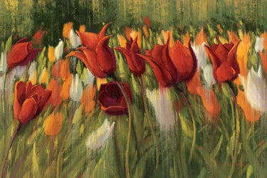 Art Print on canvas Tipsy Tulips by Novak Shirley Floral Abstract Expressionism artwork