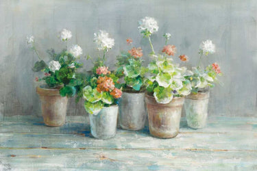 Art Print on canvas Farmhouse Geraniums by Nai Danhui Country French Post-Impressionism artwork