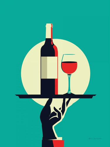 Art Print on canvas Red Wine by Escalante Omar Kitchen Minimalism artwork