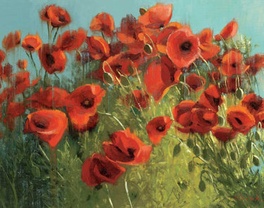 Art Print on canvas Sunshine and Raindrops by Novak Shirley Floral Modernism artwork