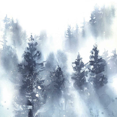 Art Print on canvas Misty Forest II by Pete Katrina Landscape Post-Impressionism artwork
