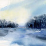 Art Print on canvas Winter River by Pete Katrina Abstract Post-Impressionism artwork