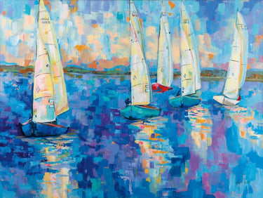 Art Print on canvas Back From the Race by Vertentes Jeanette Coastal Post-Impressionism artwork