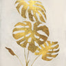 Gilded Palm Botanical art print by Julia Purinton on Feeling at Home, featuring lush palm leaves on a canvas background.