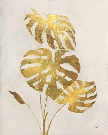 Gilded Palm Botanical art print by Julia Purinton on Feeling at Home, featuring lush palm leaves on a canvas background.