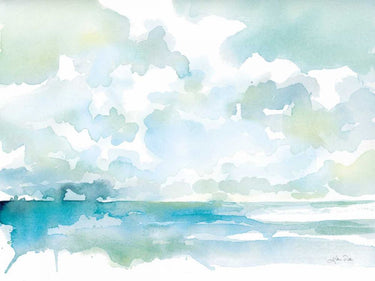 Art Print on canvas Ocean Dreaming Pale Blue by Pete Katrina Abstract Impressionism artwork