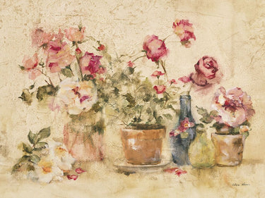 Art Print on canvas Potted Roses I by Blum Cheri Floral Impressionism artwork