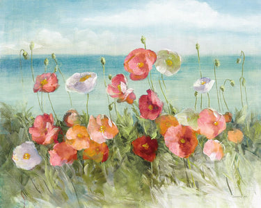 Art Print on canvas Coastal Poppies Light. by Nai Danhui Coastal Post-Impressionism artwork