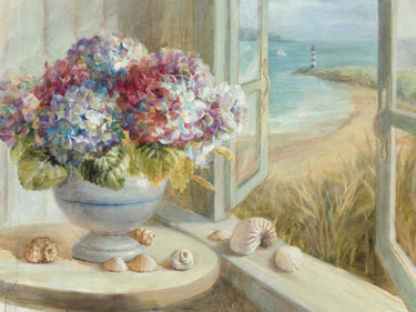 Art Print on canvas Coastal Hydrangea by Nai Danhui Coastal Impressionism artwork