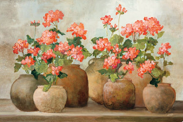 Art Print on canvas Cottage Geraniums by Purinton Julia Country French Realism artwork