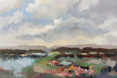 Art Print on canvas By the Lake by Vassileva Silvia Coastal Post-Impressionism artwork