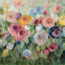 Art Print on canvas Flowers on Mossy Green by Vassileva Silvia Floral Impressionism artwork