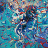 Art Print on canvas Native Dance by Novak Shirley Abstract Post-Impressionism artwork