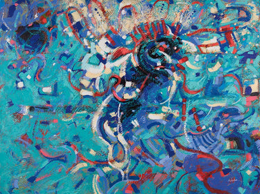 Art Print on canvas Native Dance by Novak Shirley Abstract Post-Impressionism artwork