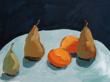 Art Print on canvas Pear and Orange by Munger Pamela Food Realism artwork