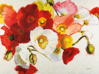 Art Print on canvas Colorful Faces by Novak Shirley Floral Post-Impressionism artwork