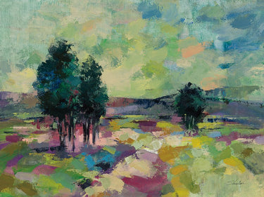 Art Print on canvas Mauve Fields by Vassileva Silvia Floral Post-Impressionism artwork