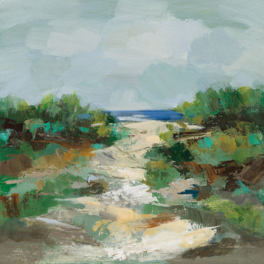 Art Print on canvas Grassy Beach by Vassileva Silvia Coastal Post-Impressionism artwork