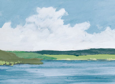 Art Print on canvas The Pastel River v2 by Munger Pamela Coastal Post-Impressionism artwork