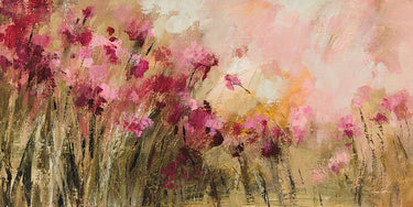 Art Print on canvas Wild Pink Flowers by Vassileva Silvia Abstract Post-Impressionism artwork