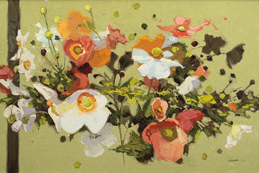 Art Print on canvas Earthy Anemones by Novak Shirley Abstract Impressionism artwork
