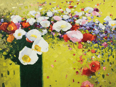 Art Print on canvas Poppies a Wilding by Novak Shirley Abstract Post-Impressionism artwork