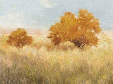 Feeling at Home Meadowland v2 landscape canvas art print by Julia Purinton featuring a serene nature scene on textured canvas.