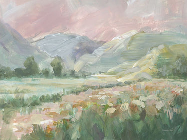 Art Print on canvas Field of Pink Flowers by Nai Danhui Floral Expressionism artwork