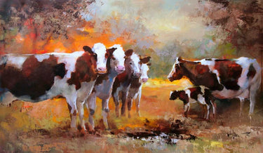 Calf animals canvas art print by Haenraets Willem, featuring detailed illustrations of calves on a neutral background.