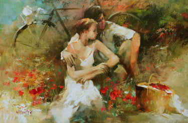 European canvas art print titled "In Love" by Haenraets Willem, featuring romantic artwork displayed on canvas.