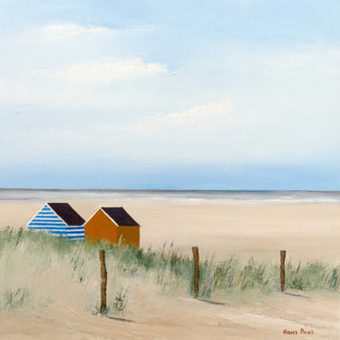 European canvas art print titled "Sunny Morning V" by Paus Hans, featuring a vibrant sunrise scene on textured canvas.