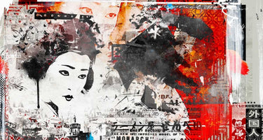 European canvas art print featuring a Geisha design by Albers Teis, titled Monarc Geisha, from Feeling at Home collection.