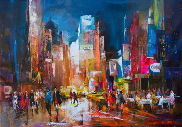 European cityscape canvas art print by Haenraets Willem, featuring vibrant colors and detailed architecture in a Feeling at Home artwork.