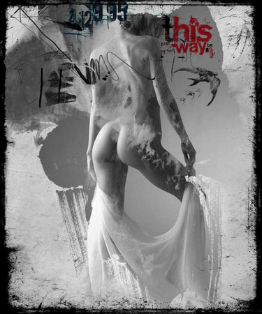 Feeling at Home Beauty Nude II photography canvas art print by Baker Micha featuring a nude figure on a textured canvas.