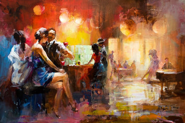 Feeling at home Cuisine Canvas art print by Haenraets Willem featuring a stylish bar scene in warm tones.