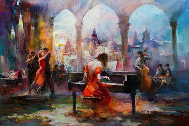Figurative piano canvas art print by Haenraets Willem, showcasing detailed musical instrument imagery for home decor.