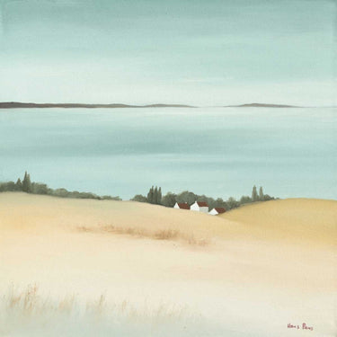 Coastal canvas art print titled "Day Break I" by Feeling at Home, featuring a serene seaside scene with soft morning light.